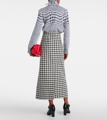Gonna lunga in twill pied-de-poule | Burberry