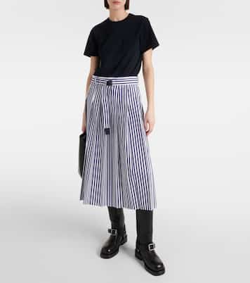 Pleated cotton poplin midi dress | Sacai