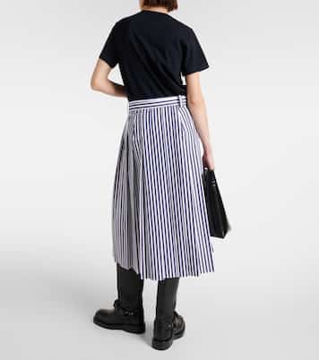 Pleated cotton poplin midi dress | Sacai
