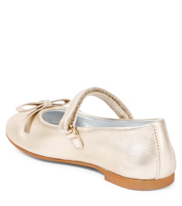 Ballerine Mary Jane in pelle con fiocco | Monnalisa
