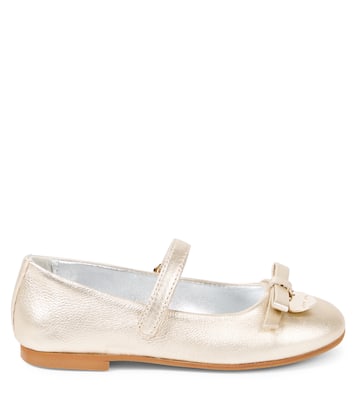 Ballerine Mary Jane in pelle con fiocco | Monnalisa