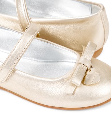 Ballerine Mary Jane in pelle con fiocco | Monnalisa