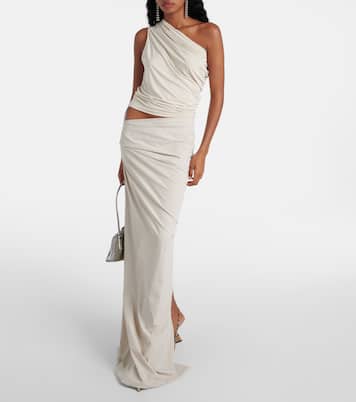 Pillar one-shoulder cotton-blend top | Entire Studios