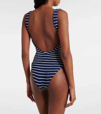 Square Neck striped swimsuit | Hunza G
