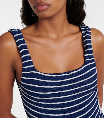 Square Neck striped swimsuit | Hunza G