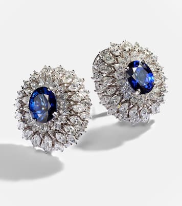 Y-Couture - Orecchini in oro bianco 18kt con diamanti e zaffiri | Yeprem