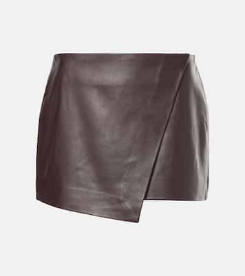 Jupe portefeuille Cleo en cuir | The Frankie Shop
