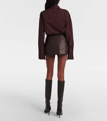 Jupe portefeuille Cleo en cuir | The Frankie Shop