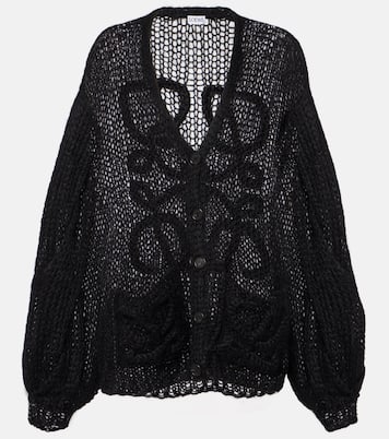 Anagram open-knit mohair-blend cardigan | Loewe