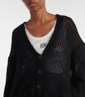 Anagram open-knit mohair-blend cardigan | Loewe