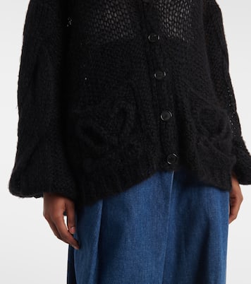 Anagram open-knit mohair-blend cardigan | Loewe