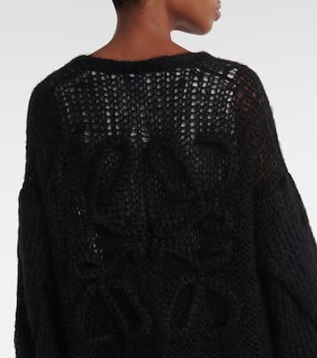 Anagram open-knit mohair-blend cardigan | Loewe