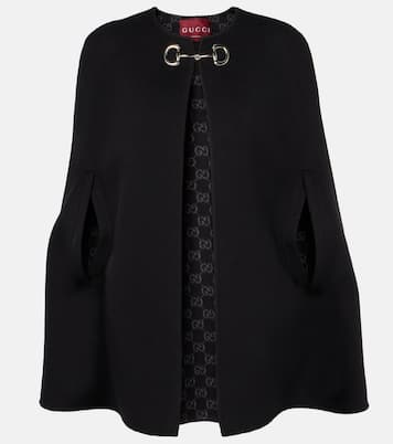 Mantella Horsebit in lana e seta | Gucci
