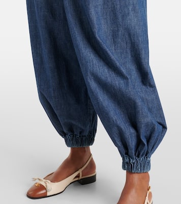 Pantaloni tapered in chambray | Valentino