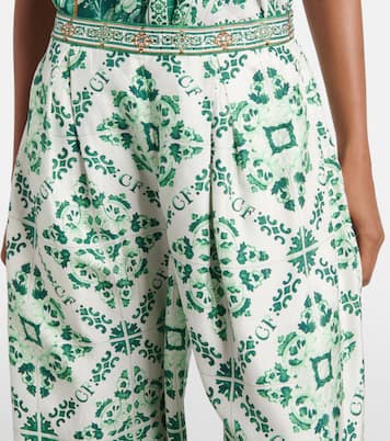 Pantaloni a palazzo in seta stampata | Camilla