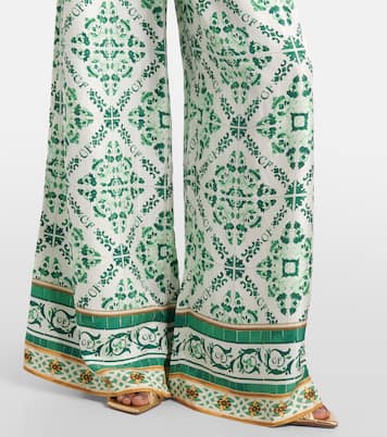 Pantaloni a palazzo in seta stampata | Camilla