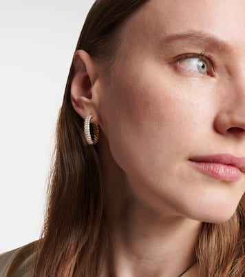 DY Mercer® 18kt gold hoop earrings with diamonds | David Yurman