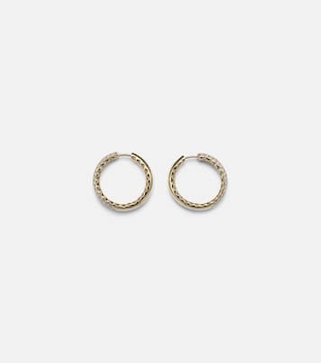 DY Mercer® 18kt gold hoop earrings with diamonds | David Yurman