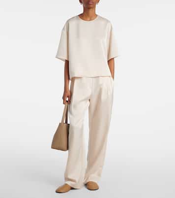Pantaloni Barb in raso a vita alta | Leset