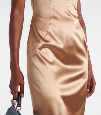 Pleated satin midi dress | Dolce&Gabbana
