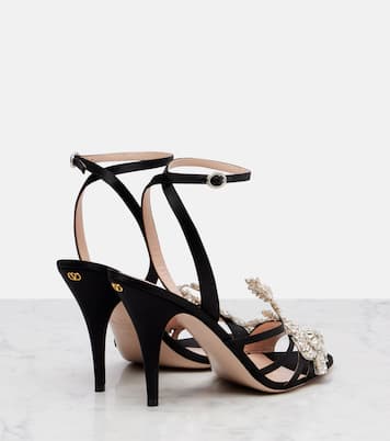 Sandales Ladycrush 100 en satin à ornements | Valentino Garavani