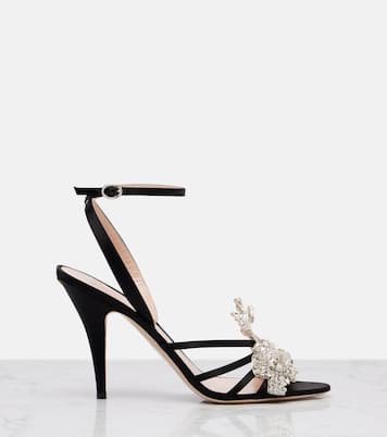 Sandales Ladycrush 100 en satin à ornements | Valentino Garavani