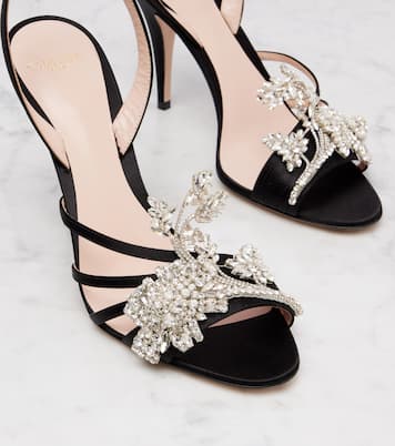 Sandales Ladycrush 100 en satin à ornements | Valentino Garavani