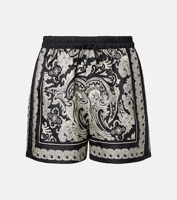 Shorts Frances in twill di seta paisley | Nili Lotan