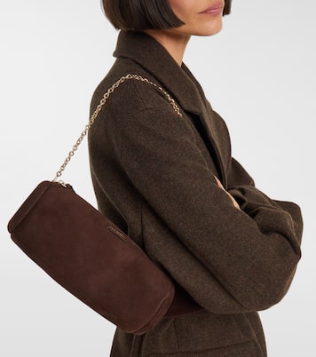 Schultertasche Hoop Mini aus Veloursleder | Aquazzura