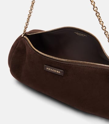Schultertasche Hoop Mini aus Veloursleder | Aquazzura