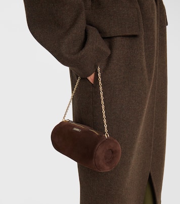 Schultertasche Hoop Mini aus Veloursleder | Aquazzura