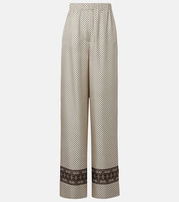 Valerio printed silk twill wide-leg pants | Loro Piana