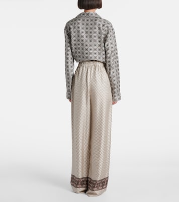 Valerio printed silk twill wide-leg pants | Loro Piana
