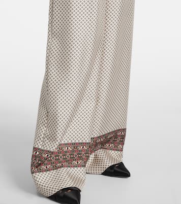 Valerio printed silk twill wide-leg pants | Loro Piana
