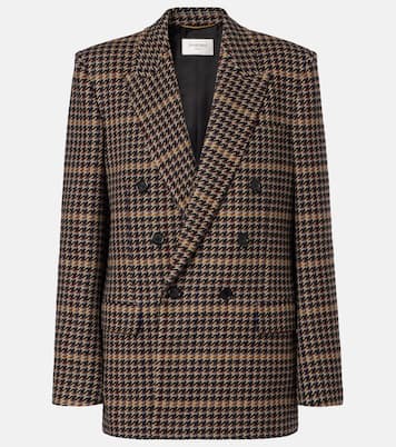 Checked double-breasted wool blazer | Saint Laurent
