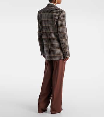 Checked double-breasted wool blazer | Saint Laurent