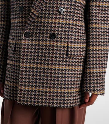 Checked double-breasted wool blazer | Saint Laurent