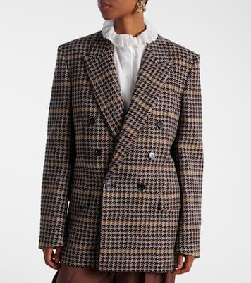 Checked double-breasted wool blazer | Saint Laurent