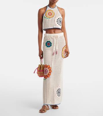 Elma crochet embroidered cotton crop top | Alémais