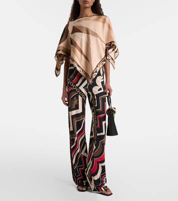 Printed jersey satin straight pants | Pucci
