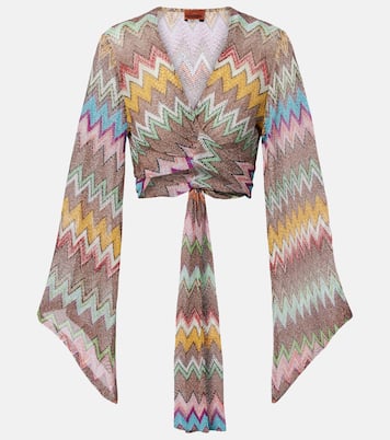 Top crop in lamé a zigzag | Missoni