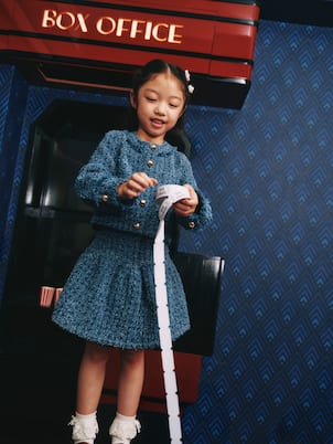 Bouclé denim skirt | Self-Portrait Kids