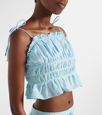 Freya broderie anglaise cotton crop top | Melissa Odabash
