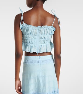 Freya broderie anglaise cotton crop top | Melissa Odabash