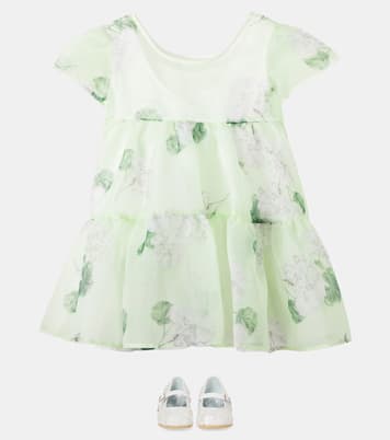 Floral tiered organza dress | Monnalisa
