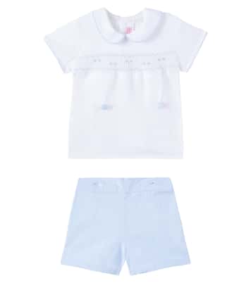 Baby Carlina embroidered top and shorts set | La Coqueta