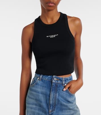 Cropped logo cotton tank top | Givenchy