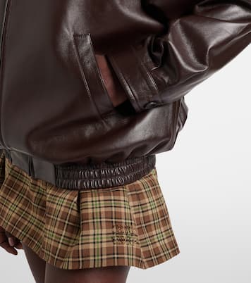 Chaqueta de piel con logo | Miu Miu