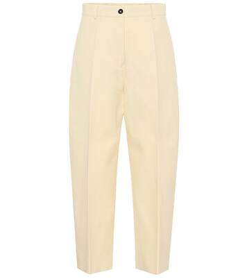 High-rise cotton-blend pants | Jil Sander