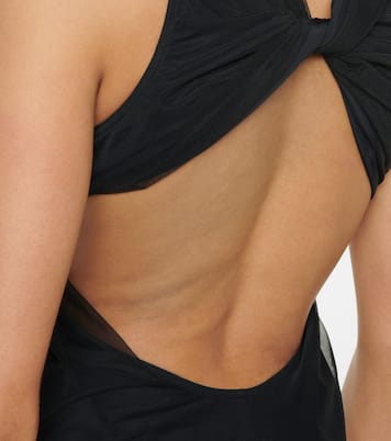 Cutout mesh and stretch-jersey bodysuit | Rick Owens
